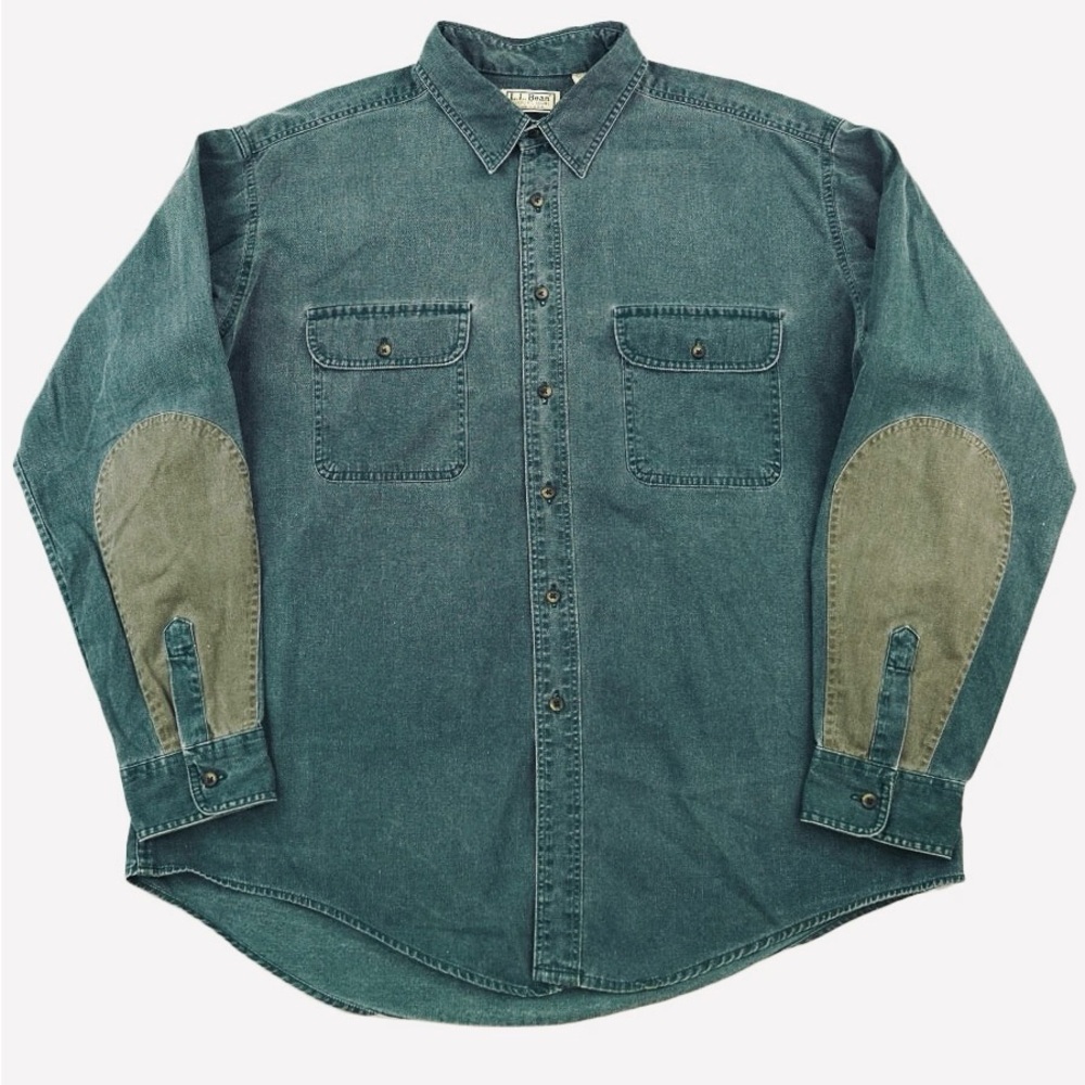 Vintage 90’s L.L. Bean Denim Canvas Hurricane shirt Made in USA |Size XXL Tall